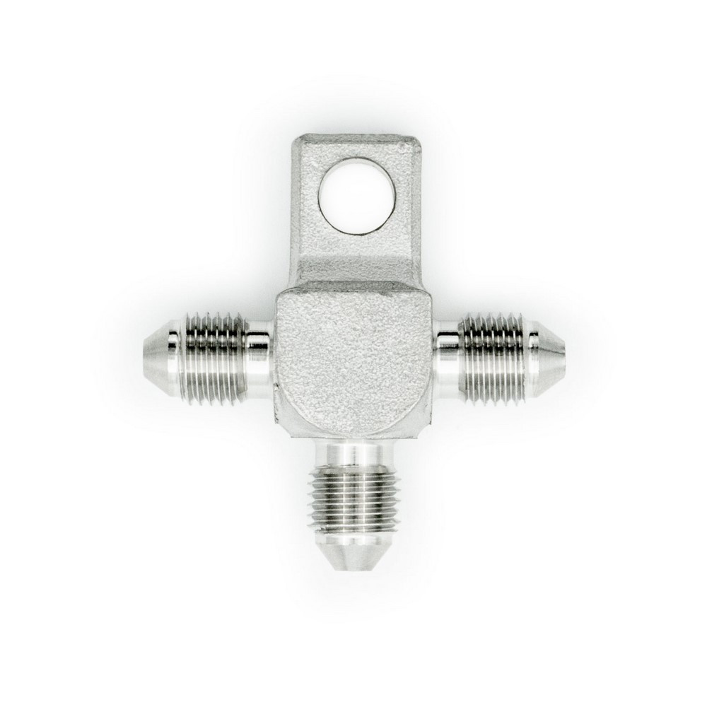 Tê macho reto Dash3 - 3/8x24JIC com fixação em açoArray