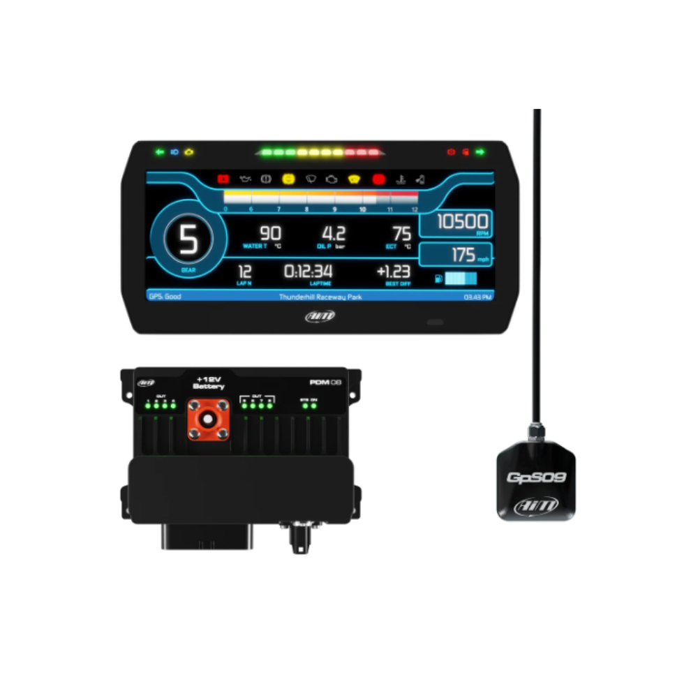 Kit de registrador de datos AIM PDM 8 con pantalla Road de 10Array