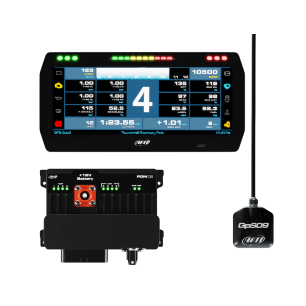 Kit Data Logger AIM PDM 8 con pantalla de competición de 10Array