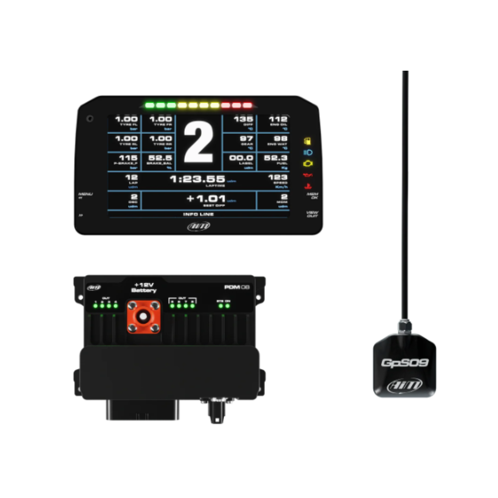 Kit de registrador de datos AIM PDM 8 con pantalla Road de 6Array
