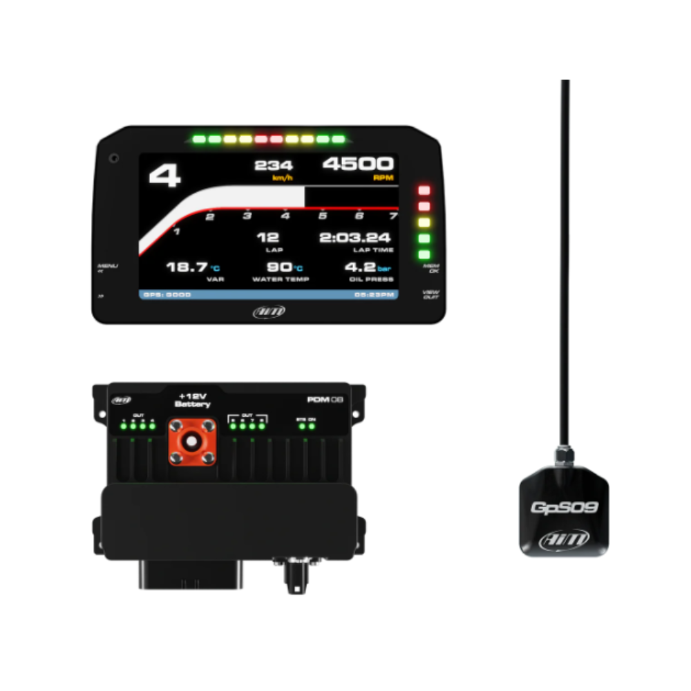 Kit de registador de dados AIM PDM 8 com ecrã de corrida de 6"Array