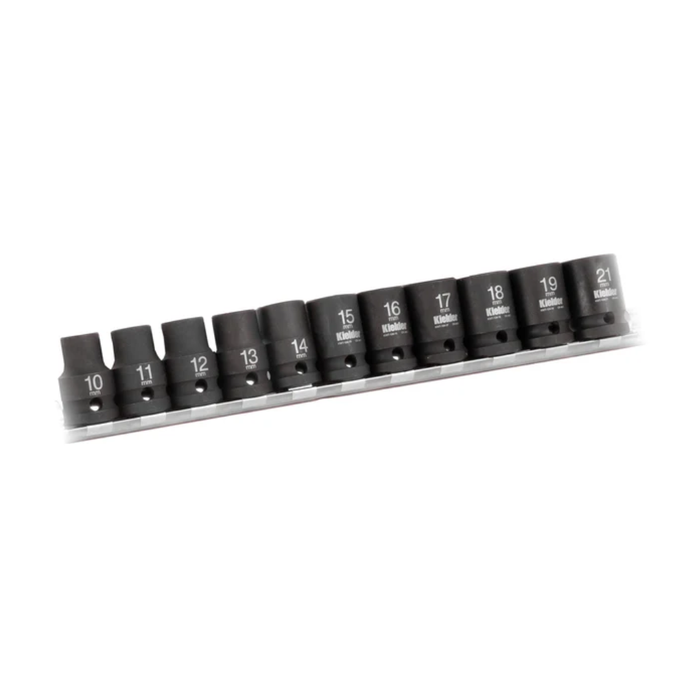 Conjunto de 11 chaves de caixa curtas 1/2" para chaves de impacto KIELDER (10 a 21mm - lg38mm)Array