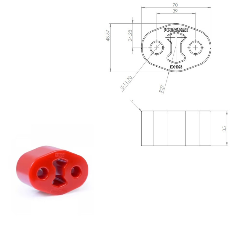 Silent-block Powerflex escape universal grosor 35mmArray