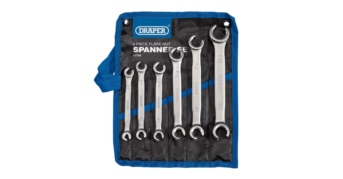 Conjunto de chaves de porcas Draper (6 peças).