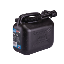 Recipiente de combustível de plástico Draper, 5L, preto.