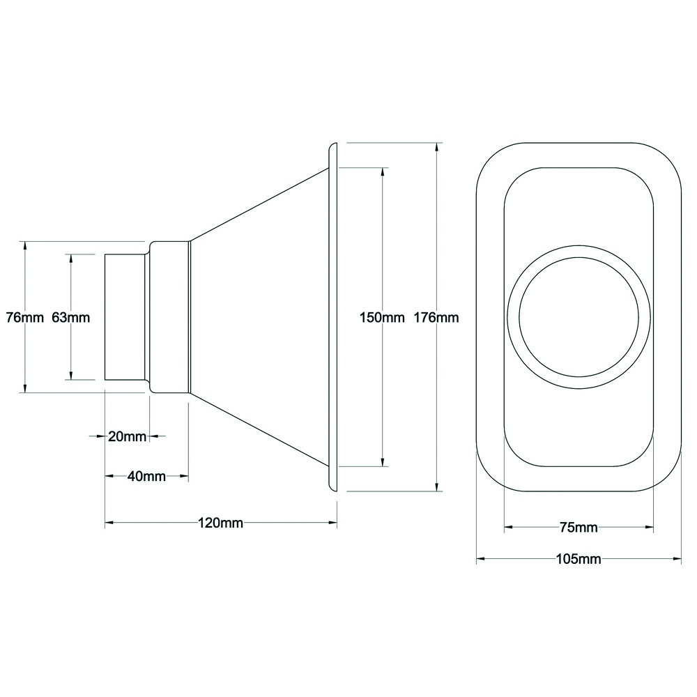 Toma de Aire Rectangular Revotec 150X75mmArray