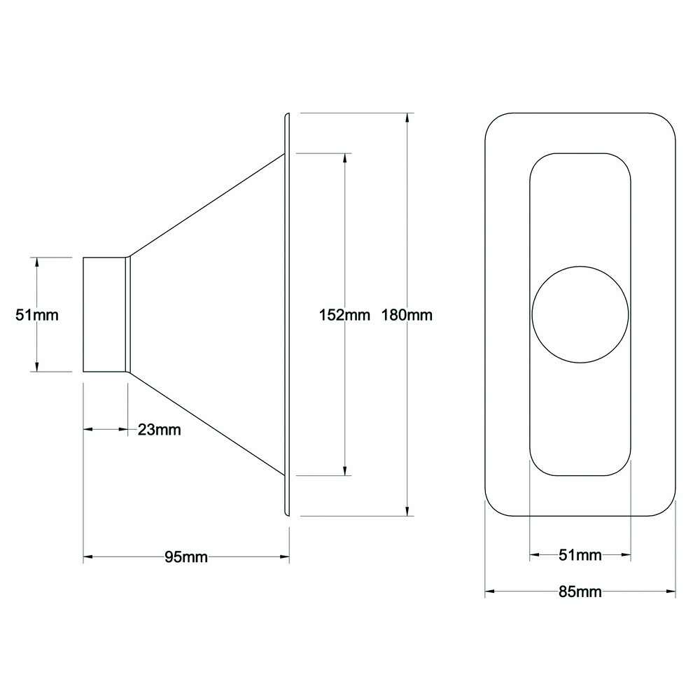 Toma de Aire Rectangular Revotec 152X51mmArray