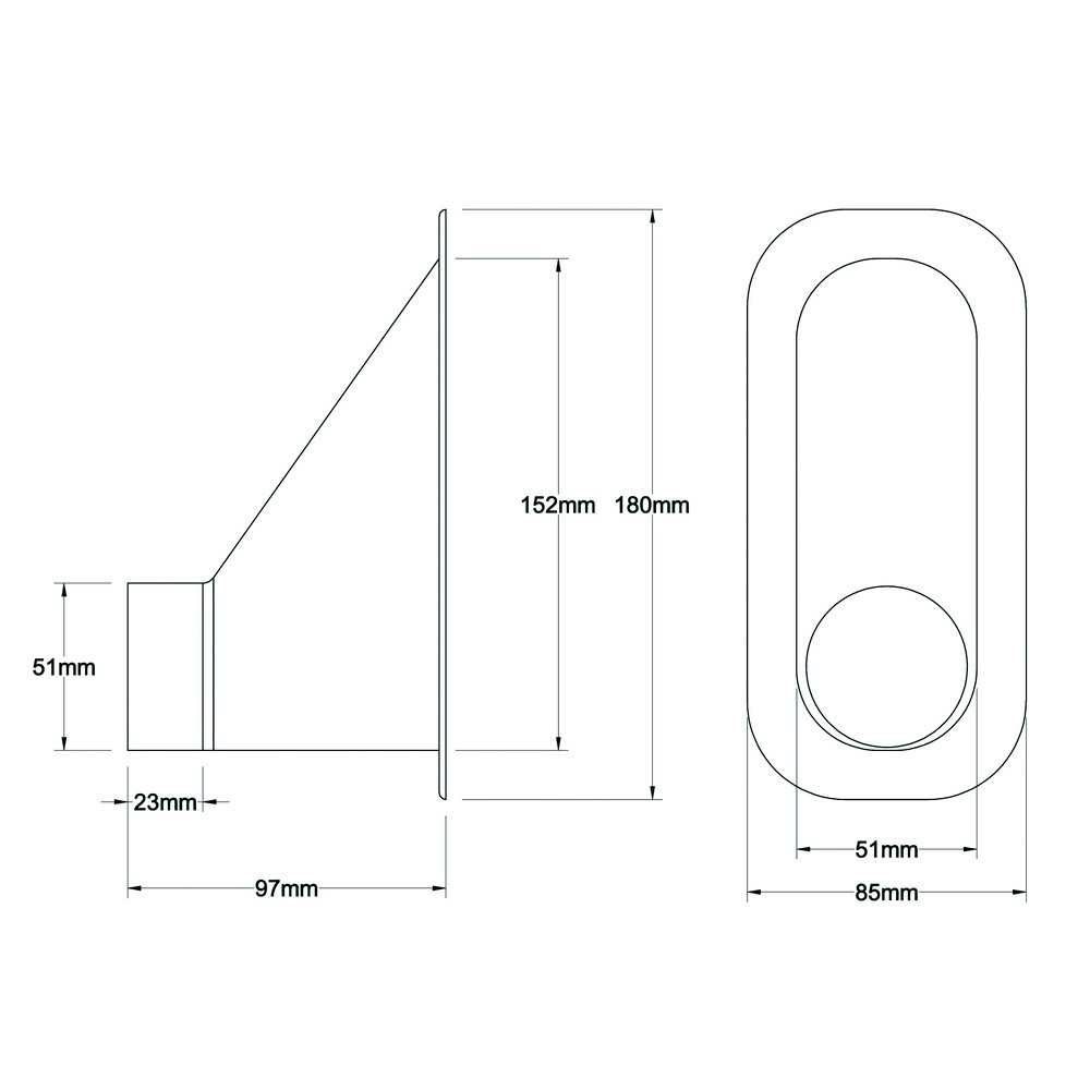 Toma de Aire Rectangular Revotec 152X51mm Entrada DesplazadaArray
