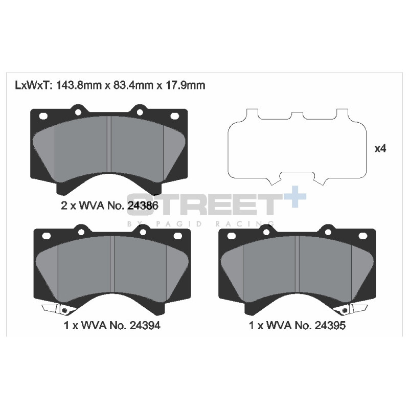Pastillas de freno Pagid T8070 Street+Array