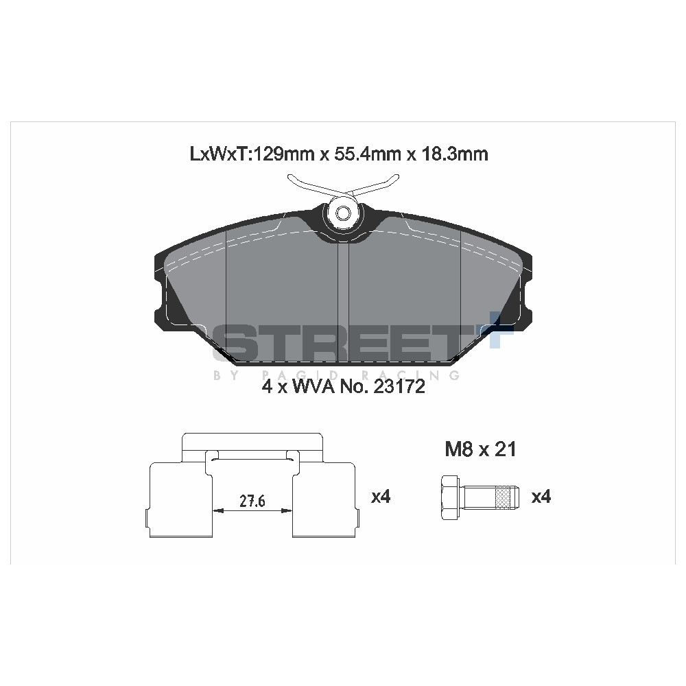 Pastillas de freno Pagid T8165 Street+Array