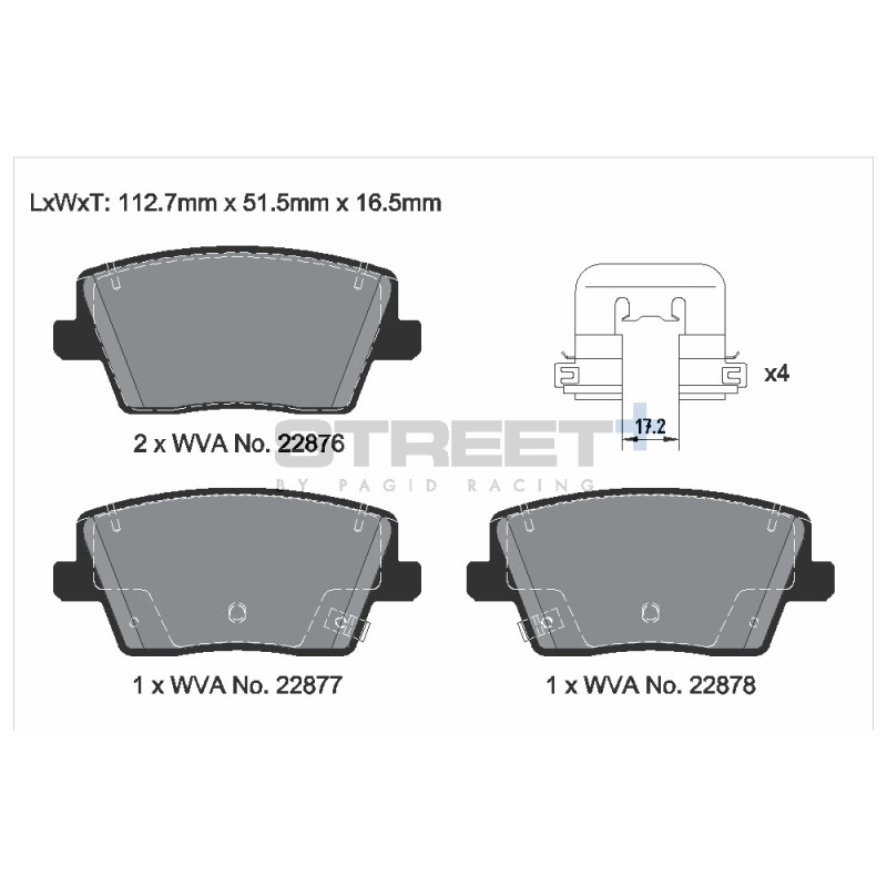 Pastillas de freno Pagid T8230 Street+Array