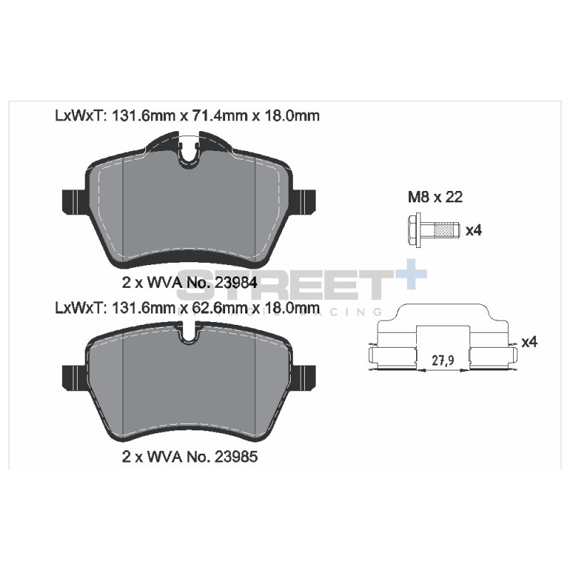 Pastilhas de travão Pagid T8303 Street+Array