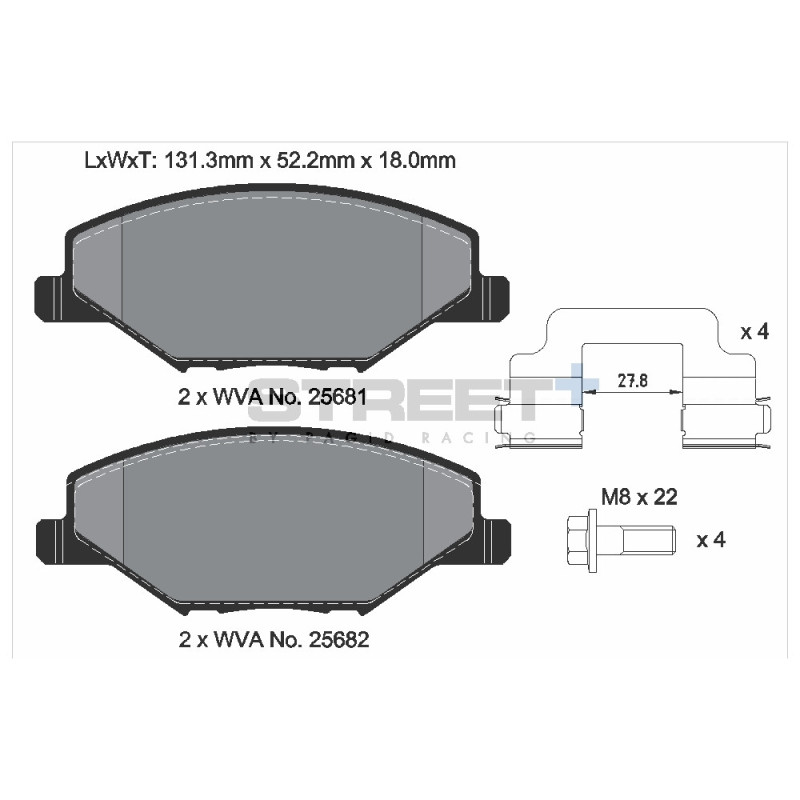 Pastillas de freno Pagid T8304 Street+Array