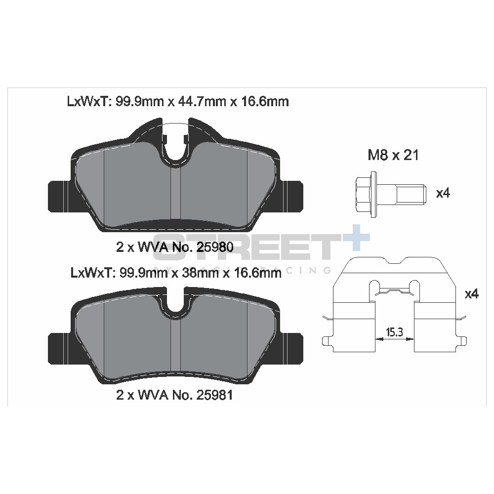 Pastilhas de travão Pagid T8305 Street+Array