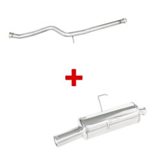 Conjunto de escape: tubo central + Inoxcar Peugeot 106 S16 depois de 2000