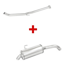 Conjunto de escape: tubo central + tubo de escape Inoxcar Renault Clio 2 RS fase 1