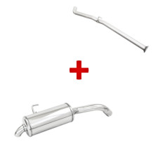 Conjunto de escape: tubo central + tubo de escape Inoxcar Renault Clio 2 RS fase 2