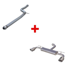 Conjunto de escape: tubo central + tubo de escape Inoxcar Volkswagen Golf 7 GTi fase 1 230cv