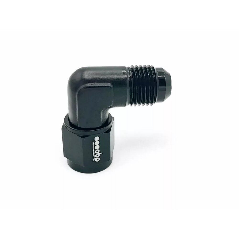 Adaptador 90° macho JIC convexo - fêmea JIC côncavo côncavo giratório OBP pretoArray