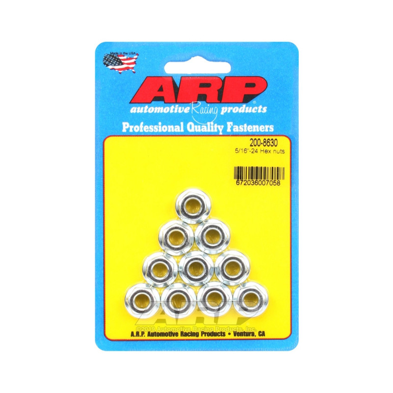 Conjunto de porcas ARP (10) anti-afrouxamento com colarinho  5/16-24 - HexArray