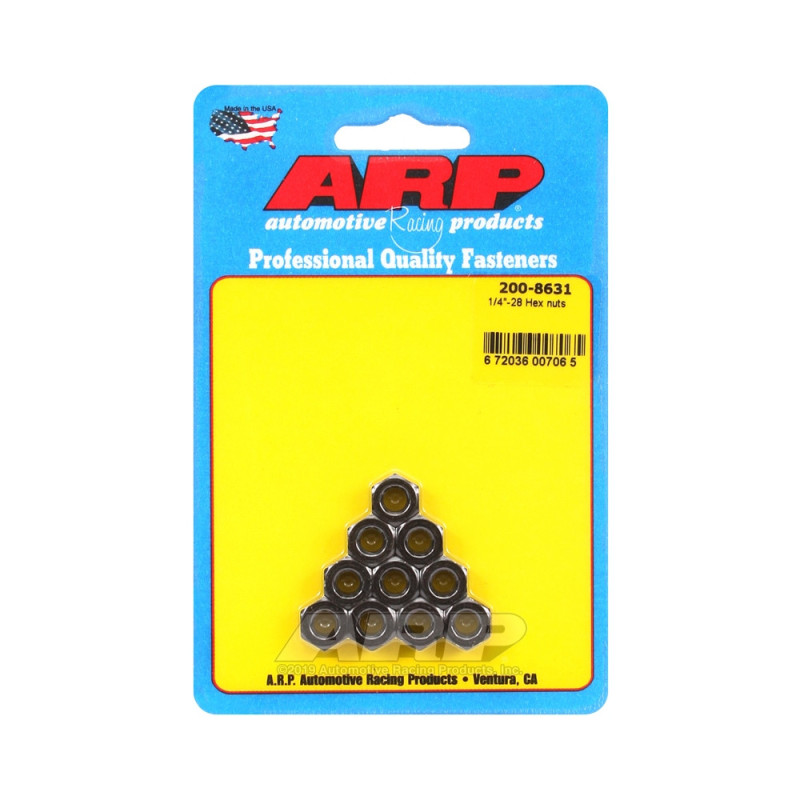 Conjunto de porcas ARP (10) 1/4-28 - Hexadecimal Oxyde PretoArray
