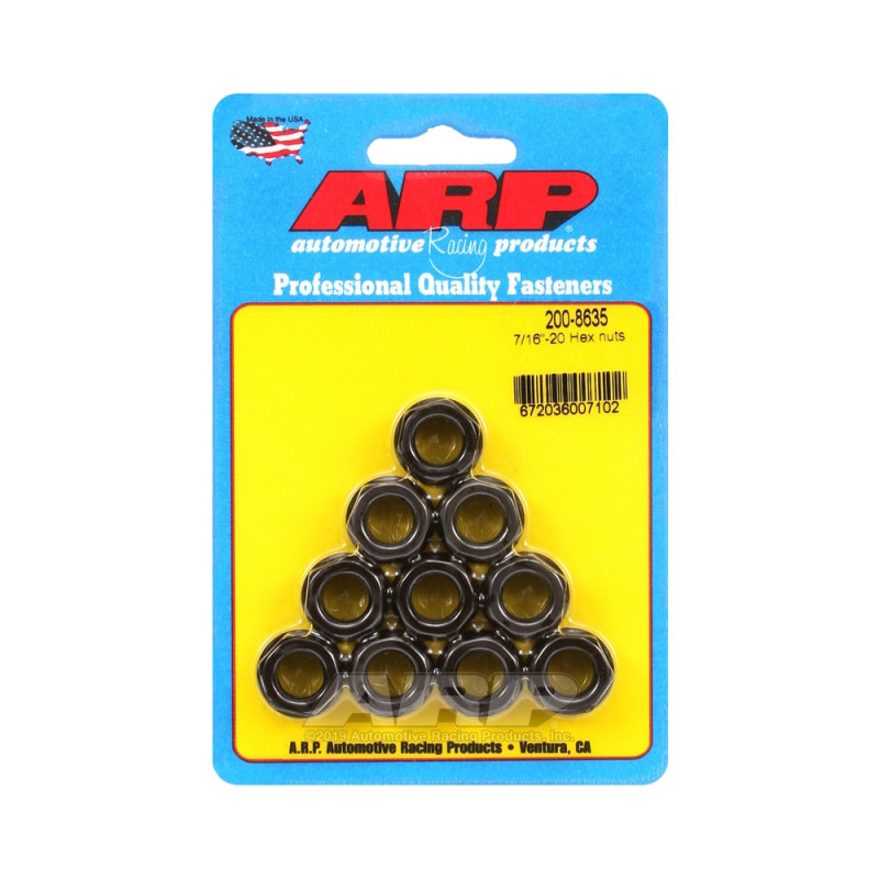 Paquete de tuercas ARP (10) 7/16-20 - Black Oxyde HexArray
