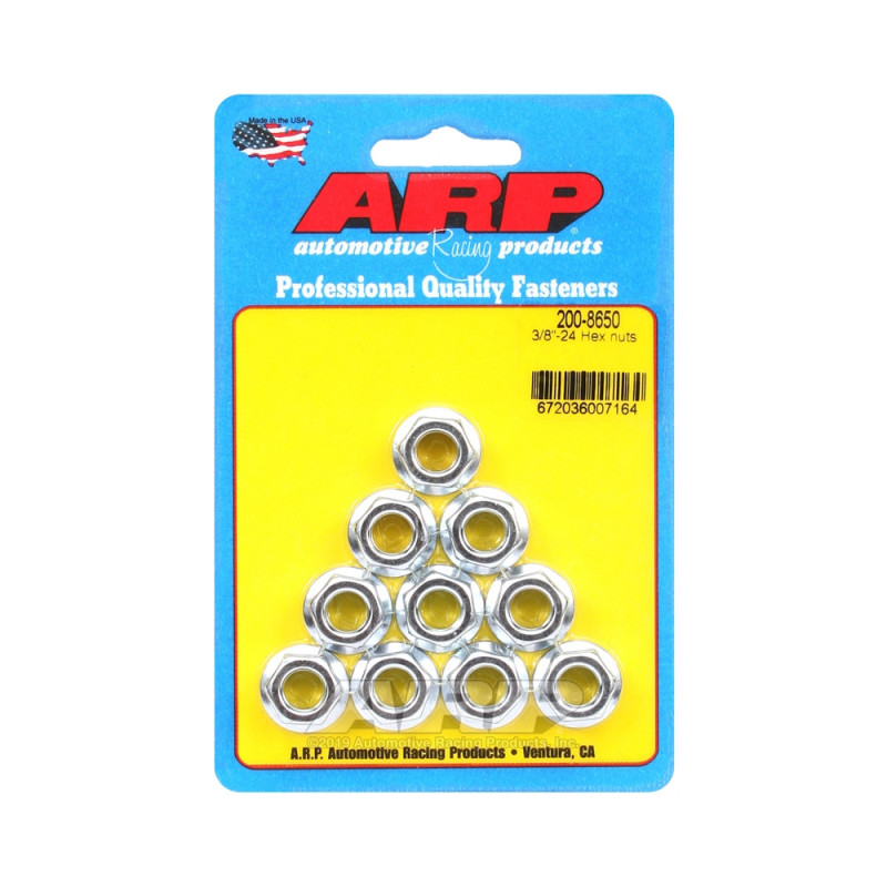 Conjunto de porcas ARP (10) anti-afrouxamento com colarinho  3/8-24 - HexArray