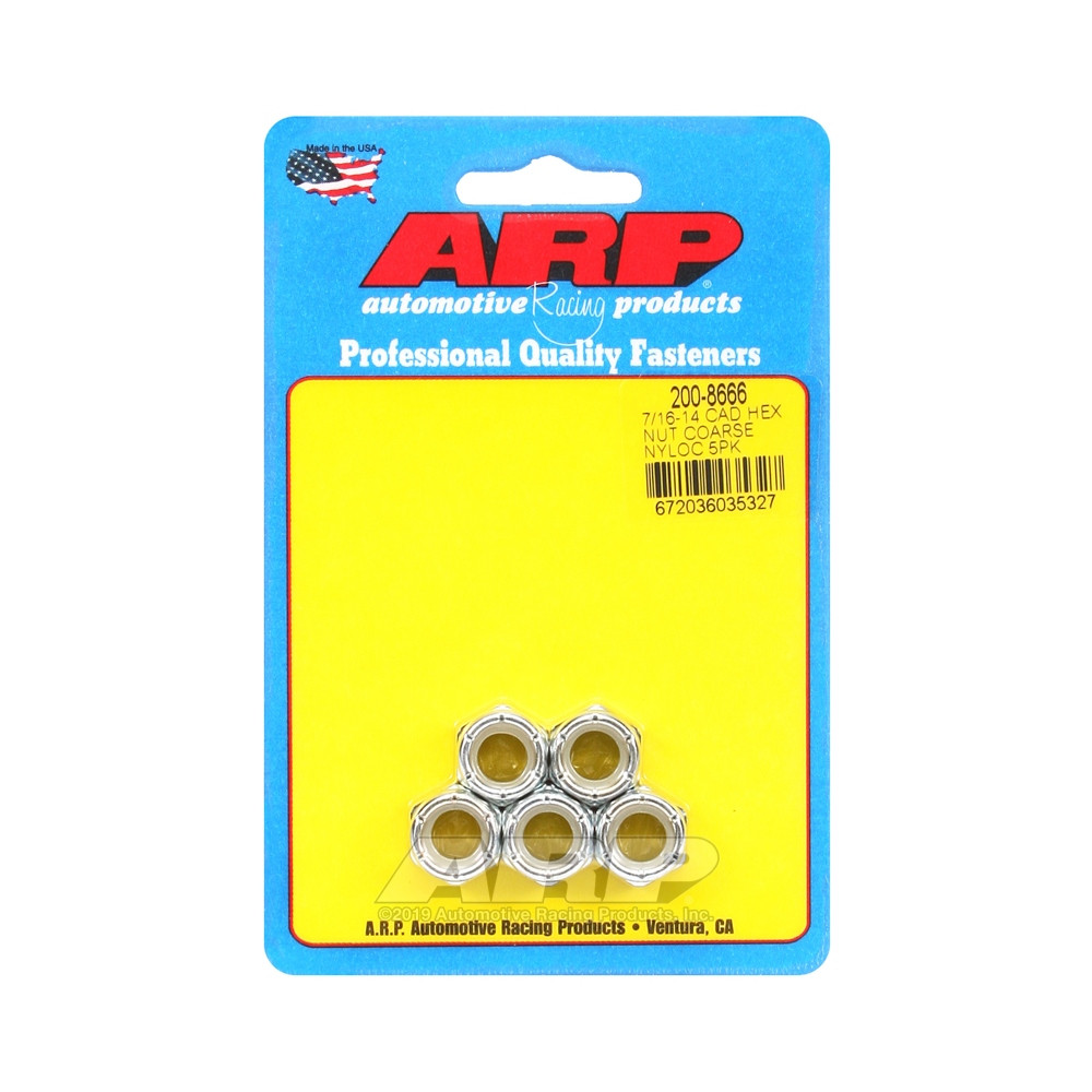 Paquete de tuercas ARP (5) 7/16-14 - Cad Palted Nyloc HexArray