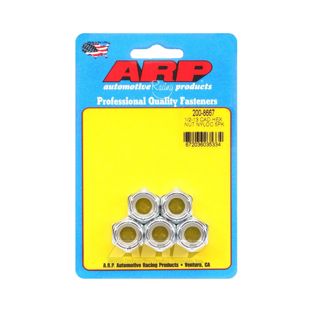 Conjunto de porcas ARP (5) 1/2-13 - Cad Palted Nyloc HexArray
