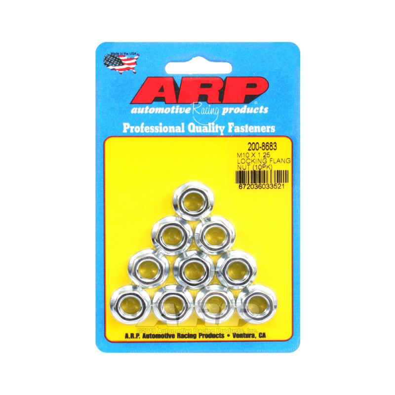 Conjunto de porcas ARP (10) anti-afrouxamento com colarinho  M10 x 1,25 - HexArray