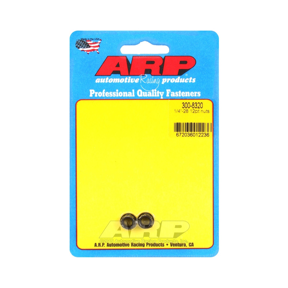Paquete de tuercas ARP (2) 1/4-28 - Negro Oxyde 12 ptsArray
