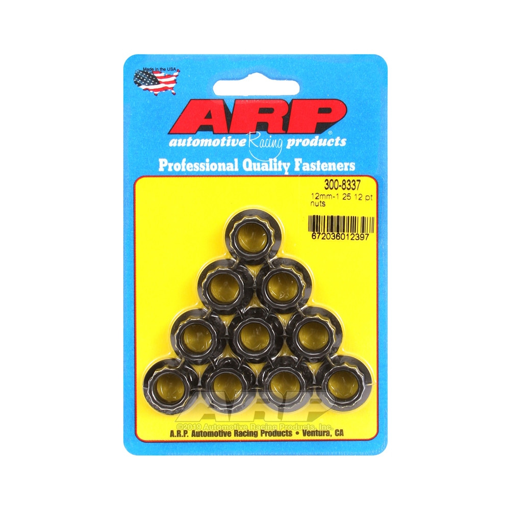 Pack tuercas ARP (10) M12 x 1.25 - Black Oxyde 12 ptsArray