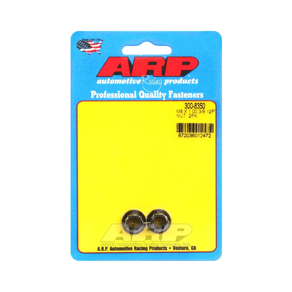 Paquete de tuercas ARP (2) M8 x 1.00 - Negro Oxyde 12 ptsArray