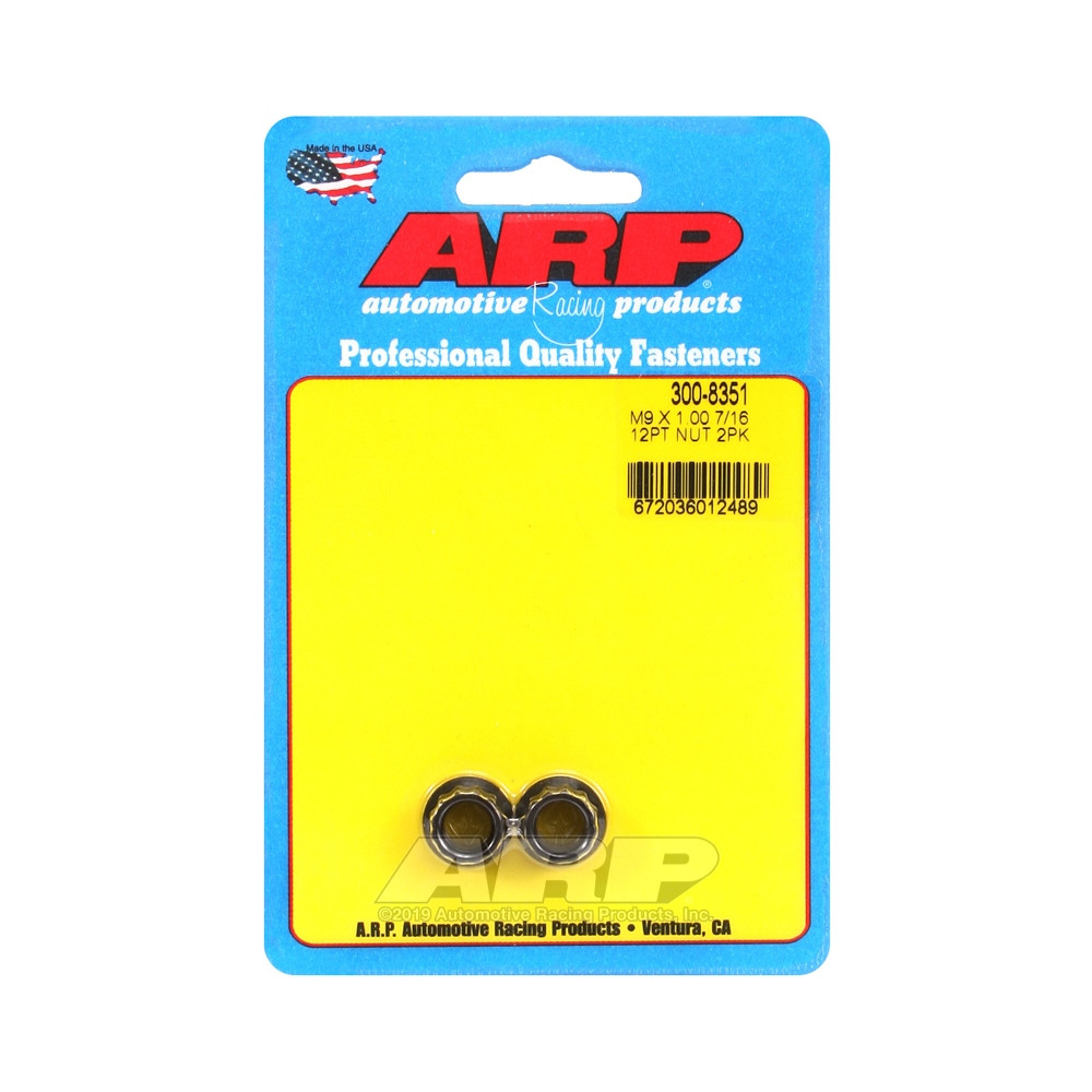 Paquete de tuercas ARP (2) M9 x 1.00 - Black Oxyde 12 ptsArray