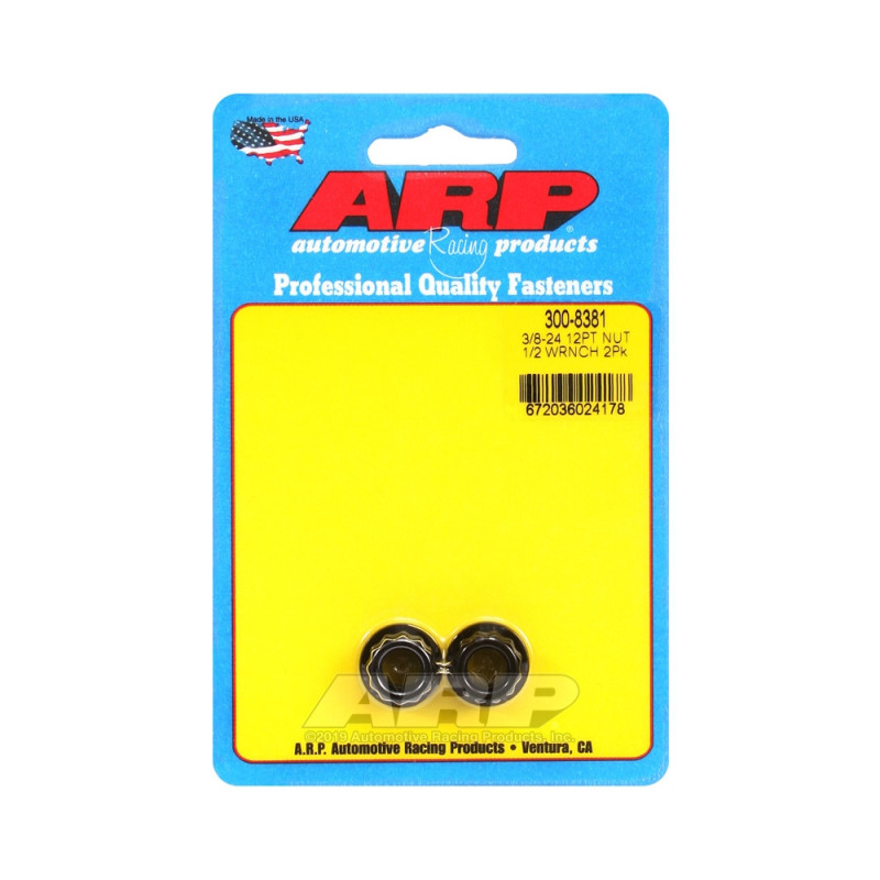 Conjunto de porcas ARP (2) 3/8-24 - Óxido preto, 12 pontosArray