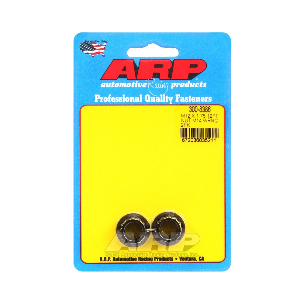 Pack tuercas ARP (2) M12 x 1.75 - Black Oxyde 12 ptsArray