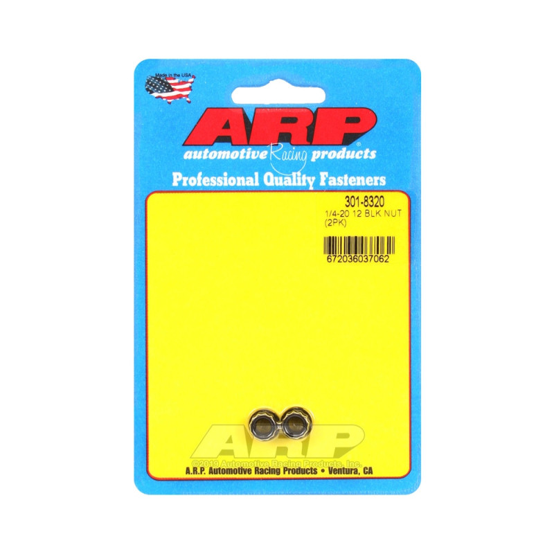 Pack tuercas ARP (2) 1/4-20 - Negro Oxyde 12 ptsArray