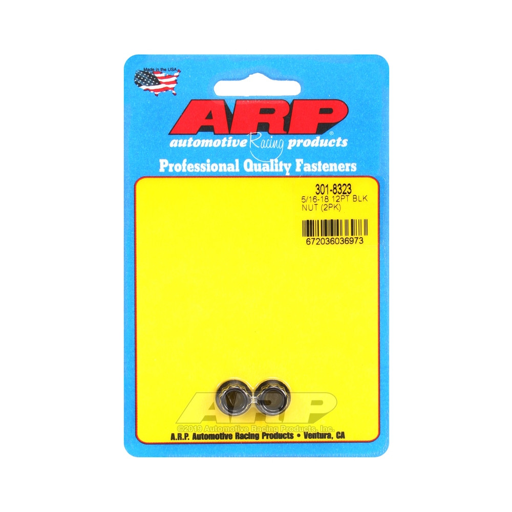 Paquete de tuercas ARP (2) 5/16-18 - Black Oxyde 12 ptsArray