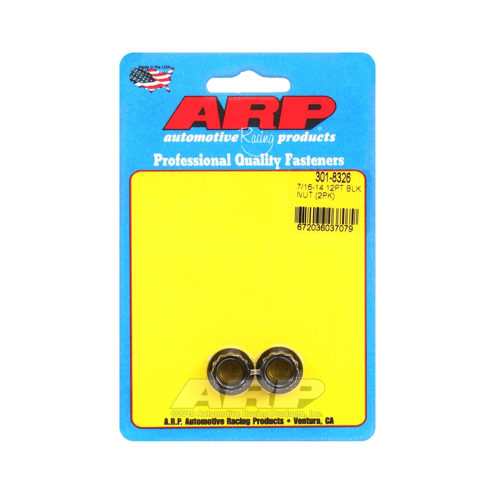Paquete de tuercas ARP (2) 7/16-14 - Black Oxyde 12 ptsArray
