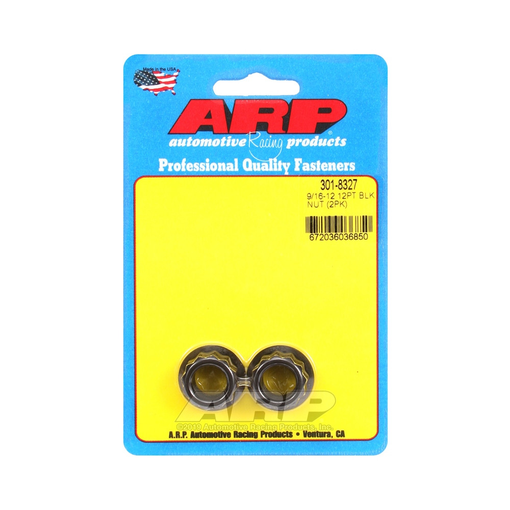 Conjunto de porcas ARP (2) 9/16-12 - Black Oxyde 12 ptsArray