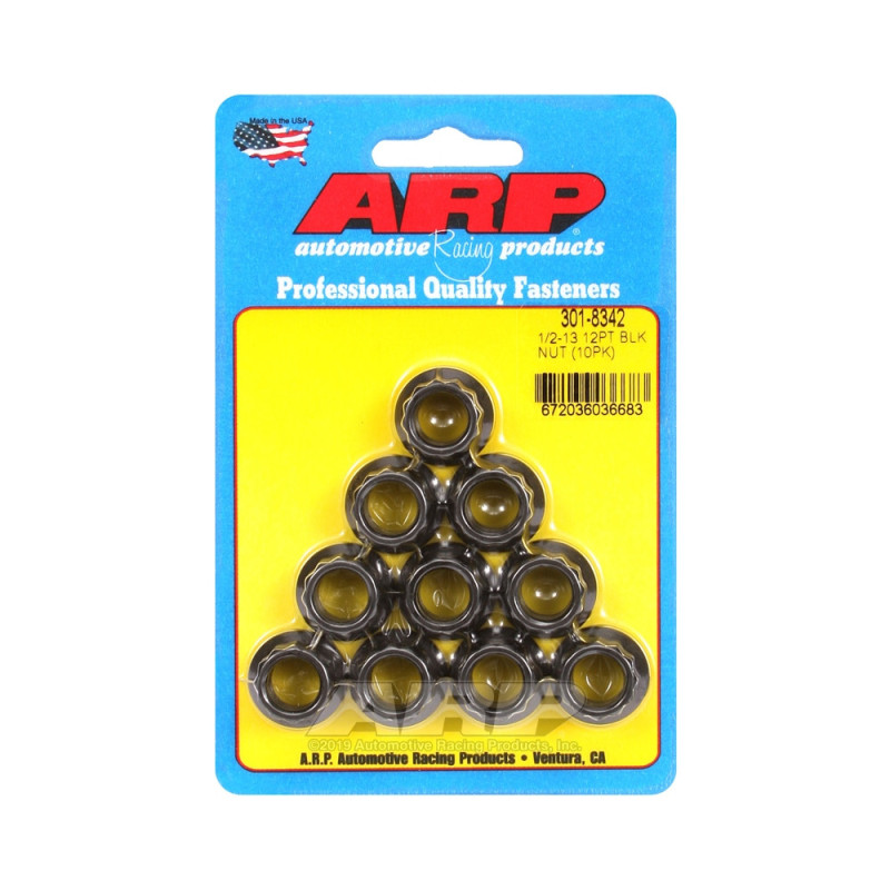 Paquete tuercas ARP (10) 1/2-13 - Black Oxyde 12 ptsArray