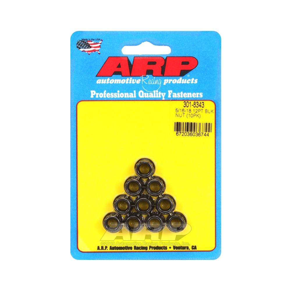 Pack Tuercas ARP (10) 5/16-18 - Black Oxyde 12 ptsArray