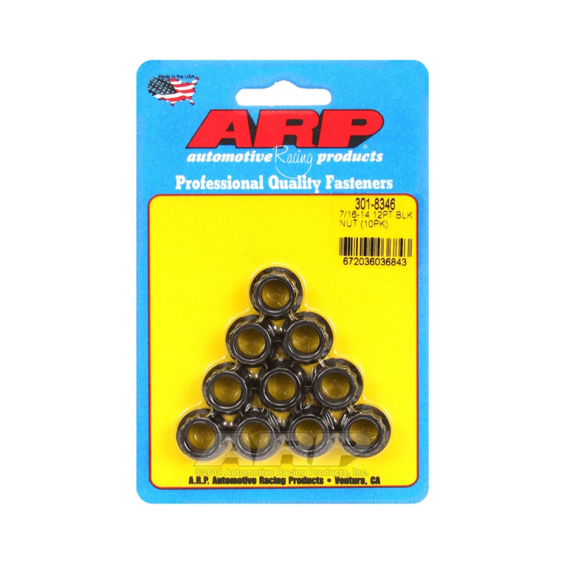 Conjunto de porcas ARP (10) 7/16-14 - Black Oxyde 12 ptsArray