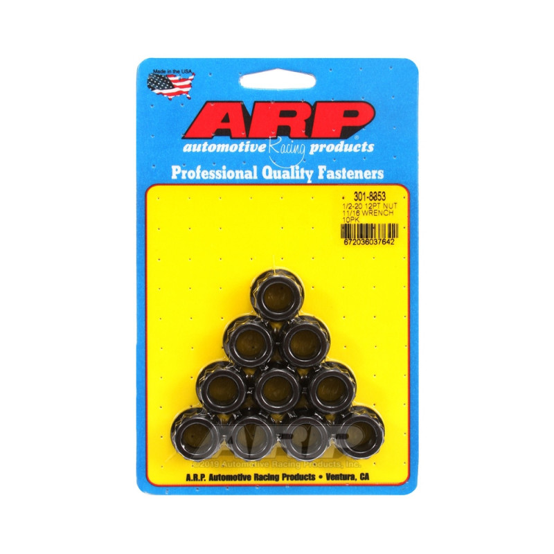 Pack Nuts ARP (10) 1/2-20 - Black Oxyde 12 ptsArray