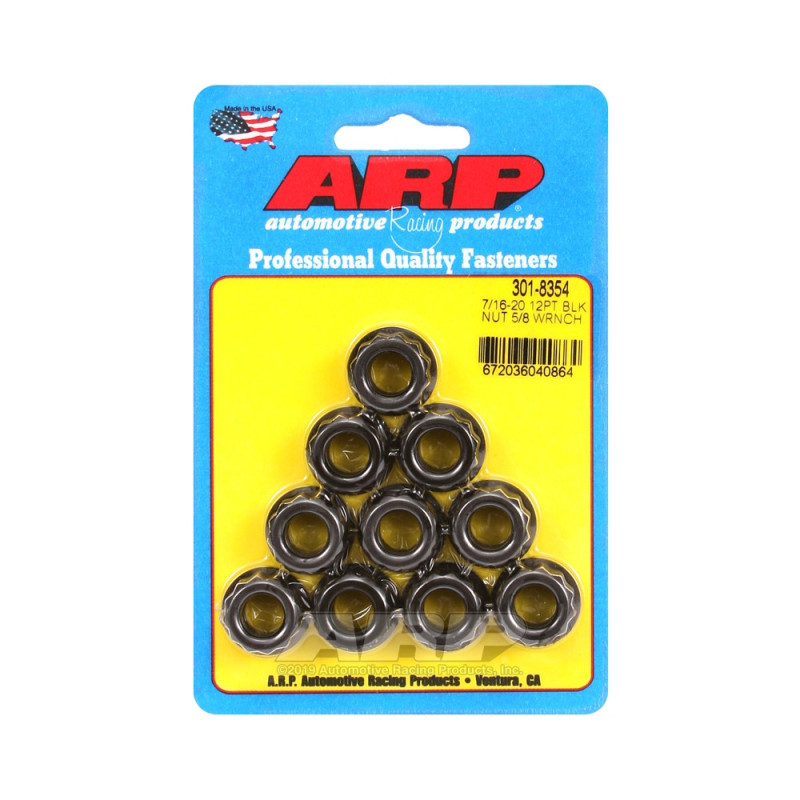 Pack Tuercas ARP (10) 7/16-20 - Negro Oxyde 12 ptsArray