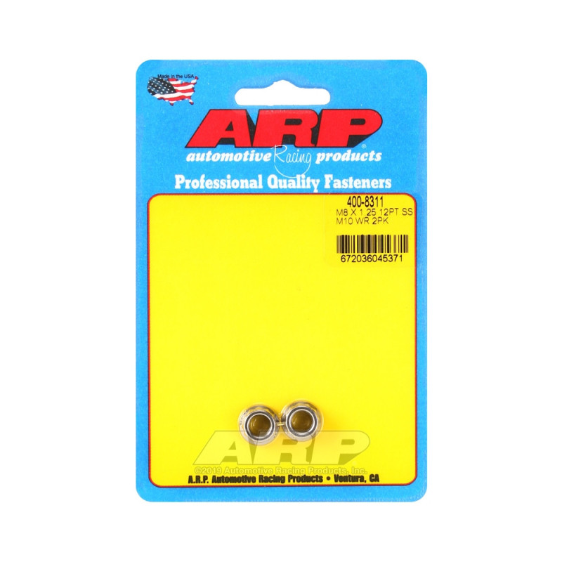 Conjunto de porcas ARP (2) M8 x 1,25 - Aço inoxidável, 12 pontasArray