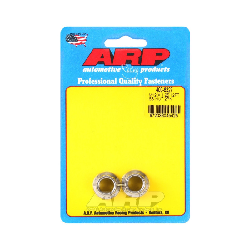 Paquete de tuercas ARP (2) M12 x 1.25 - Acero inoxidable 12 ptsArray
