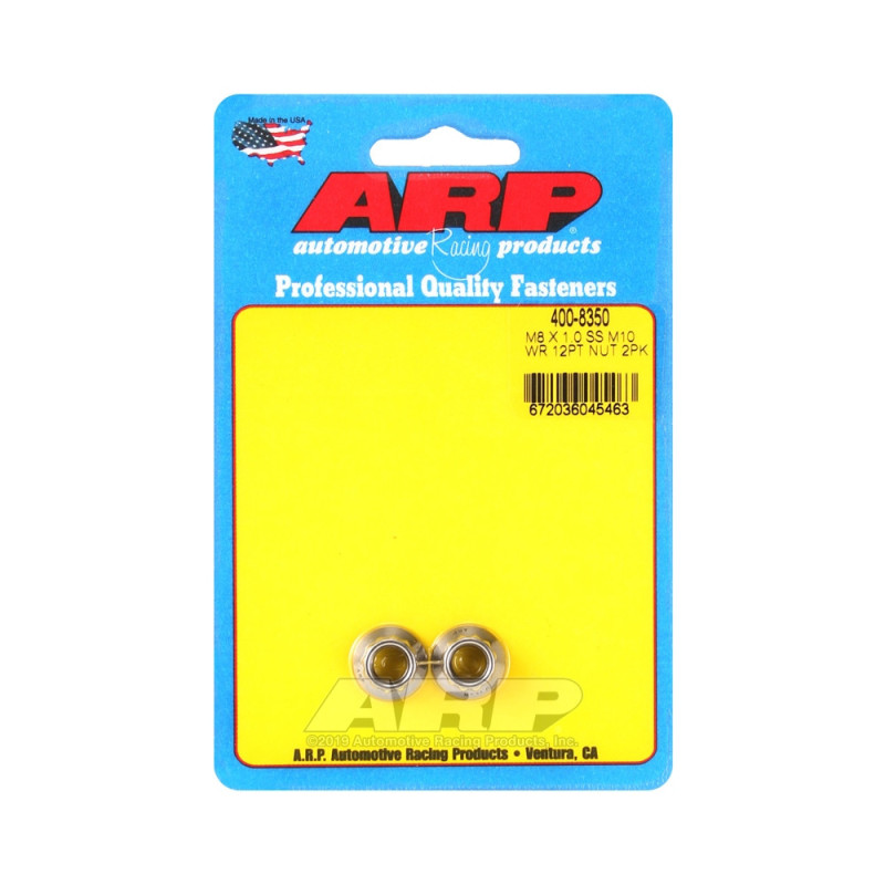 Paquete de tuercas ARP (2) M8 x 1.00 - Acero inoxidable 12 ptsArray