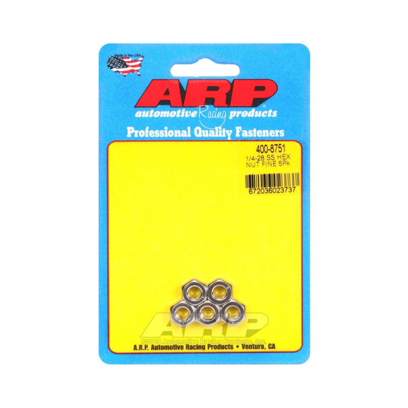 Pack (5) Tuercas ARP 1/4-28 - Hex inoxidableArray