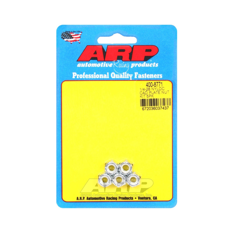 Conjunto de porcas ARP (5) 1/4-28 - Cad Palted Nyloc HexArray